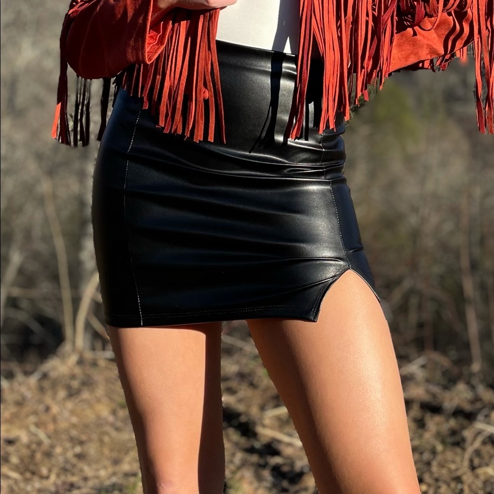 Vegan leather skirt